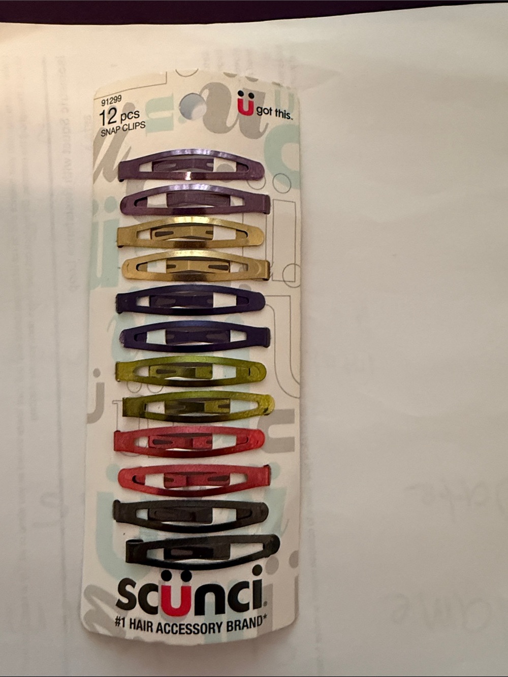 scunci Metallic Snap Hair Clips - Mixed Metallic Tones